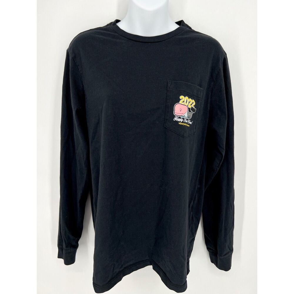Vineyard Vines Shirt Adult XS Black Whale Long Sleeve New Year Mens